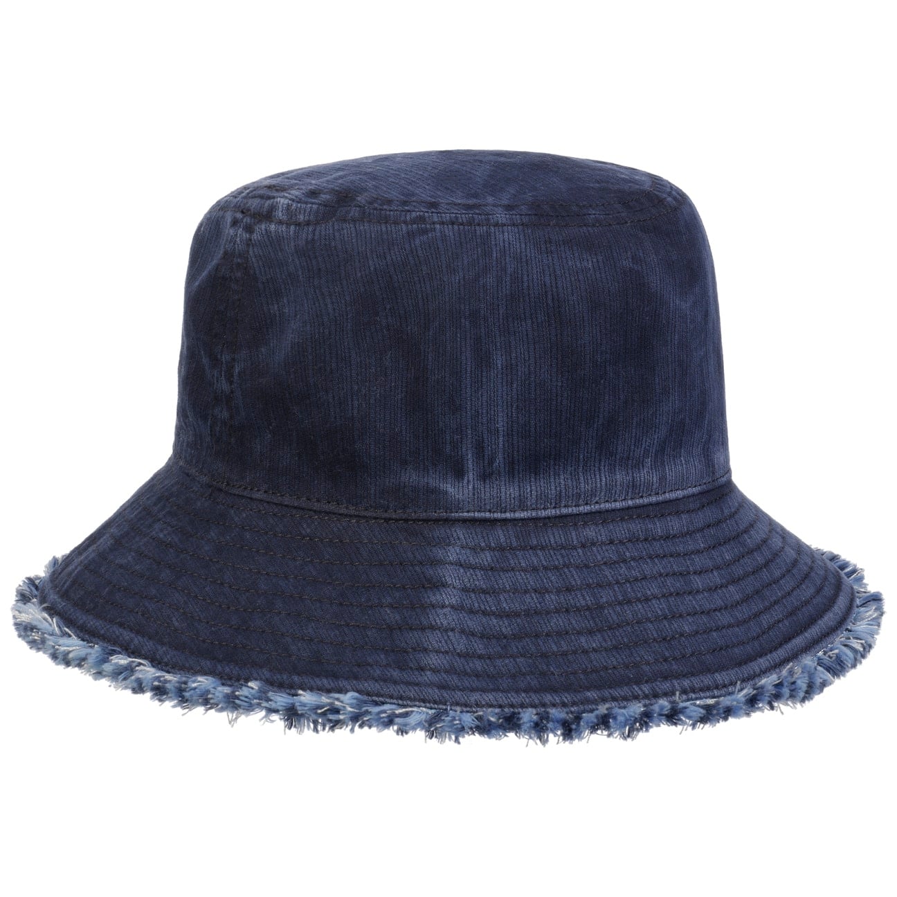 Fil Bucket Stoffhatt med Frynser dunkelblau 3