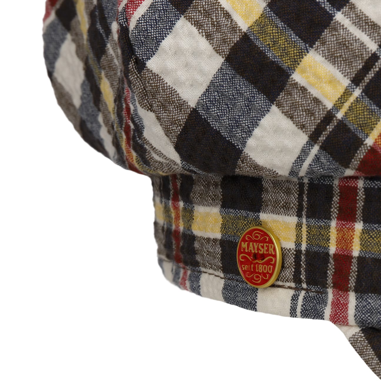 Casquette gavroche à carreaux seersucker blau-gelb 5