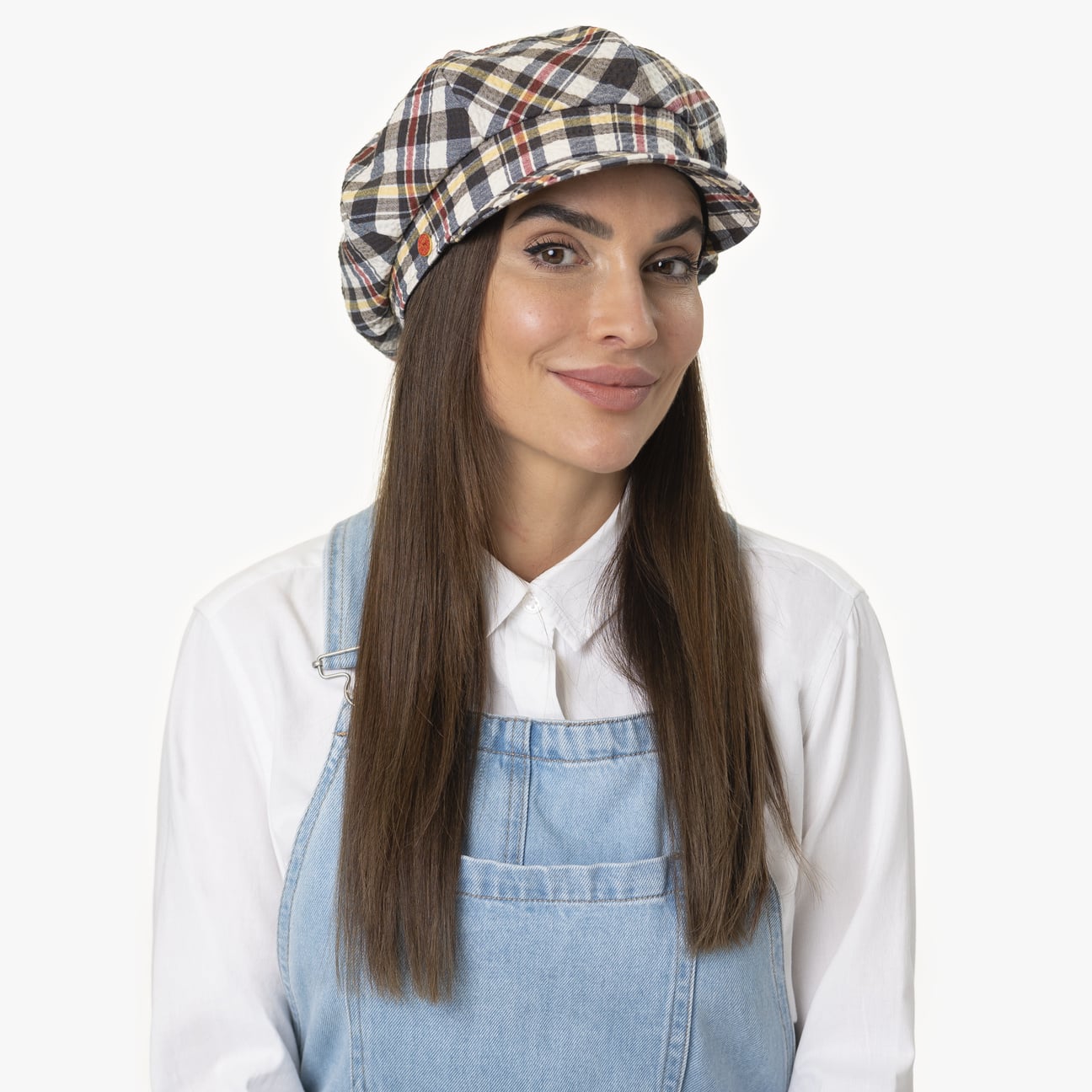 Casquette gavroche à carreaux seersucker Modell 1