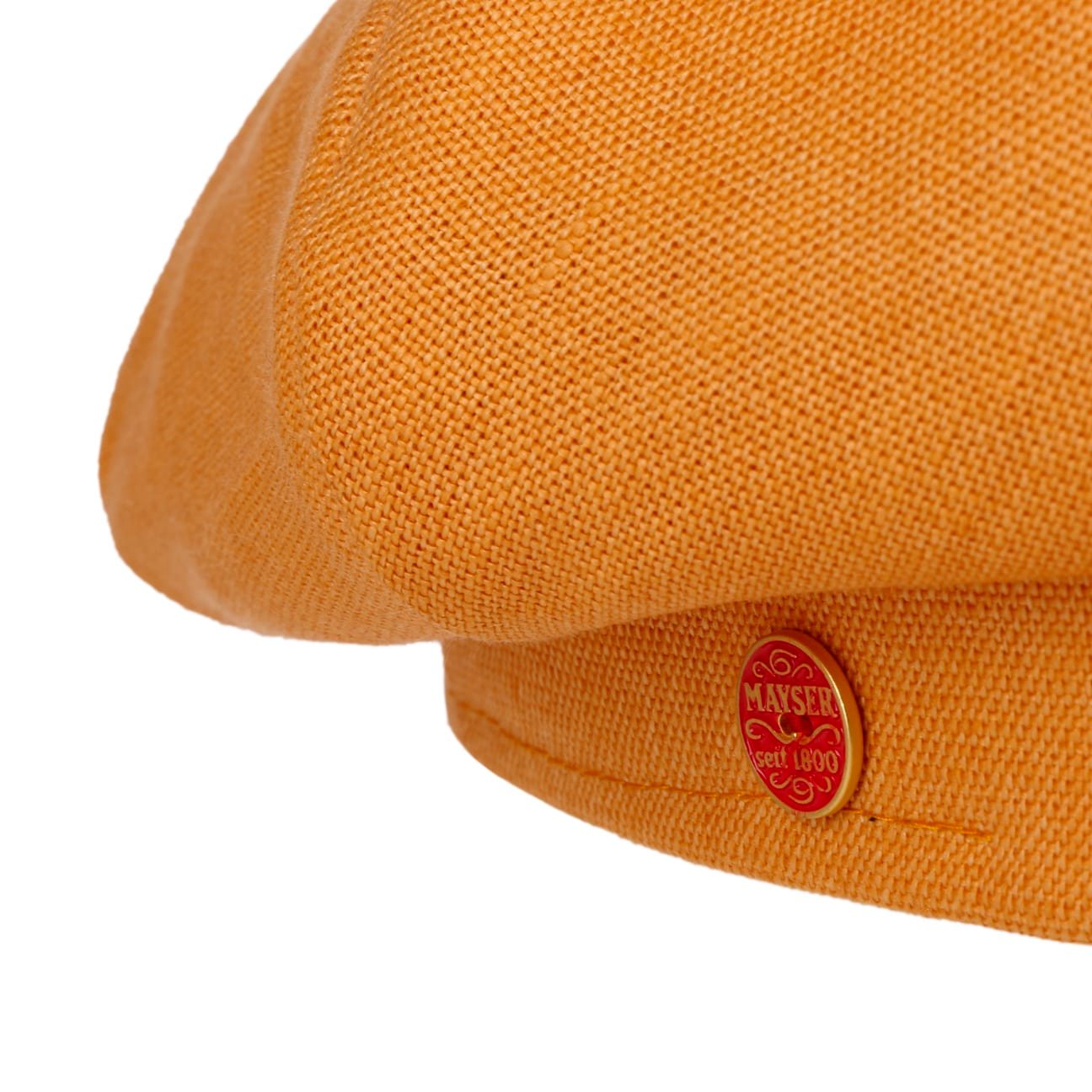 Casquette gavroche en lin uni gelb 5