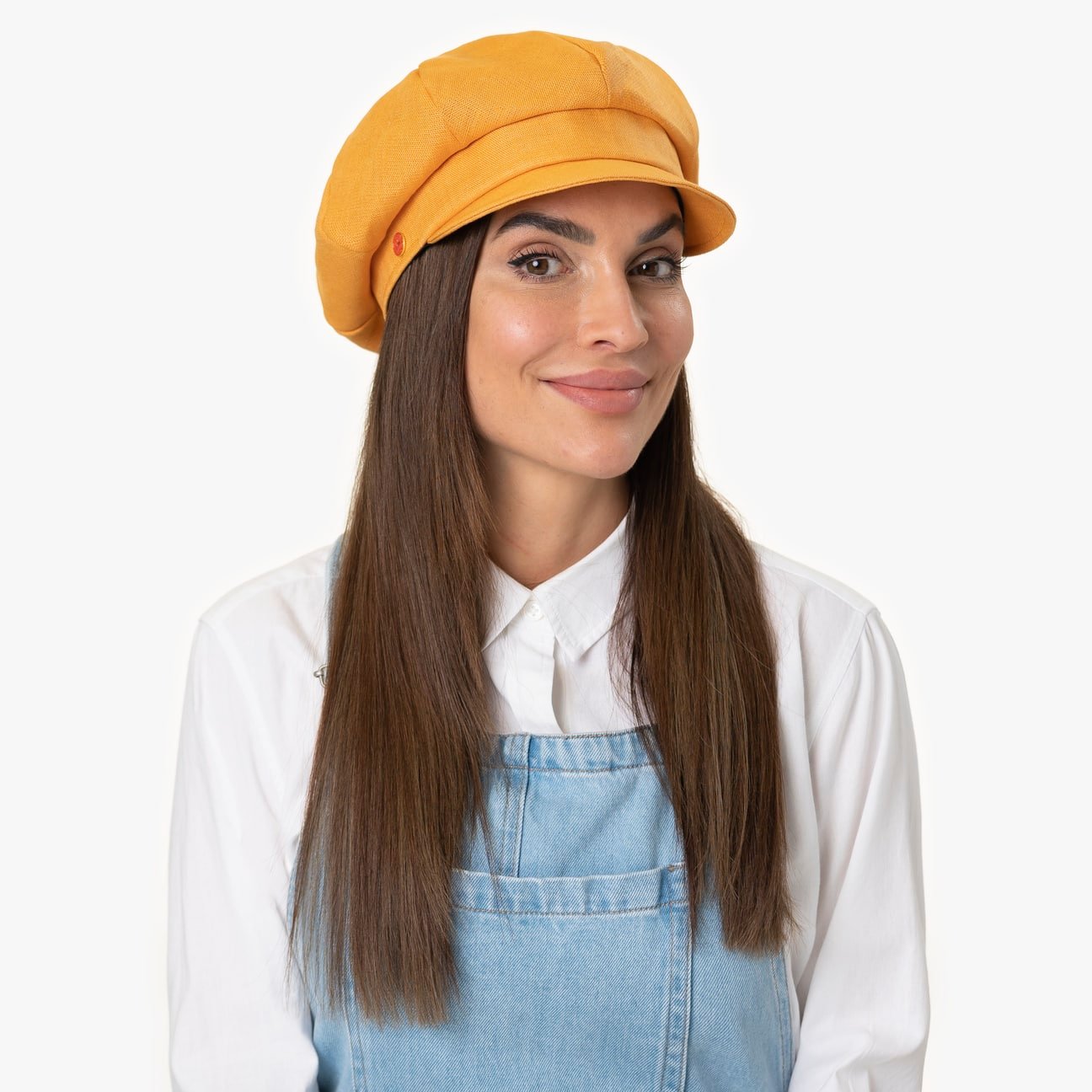 Casquette gavroche en lin uni Modell 1