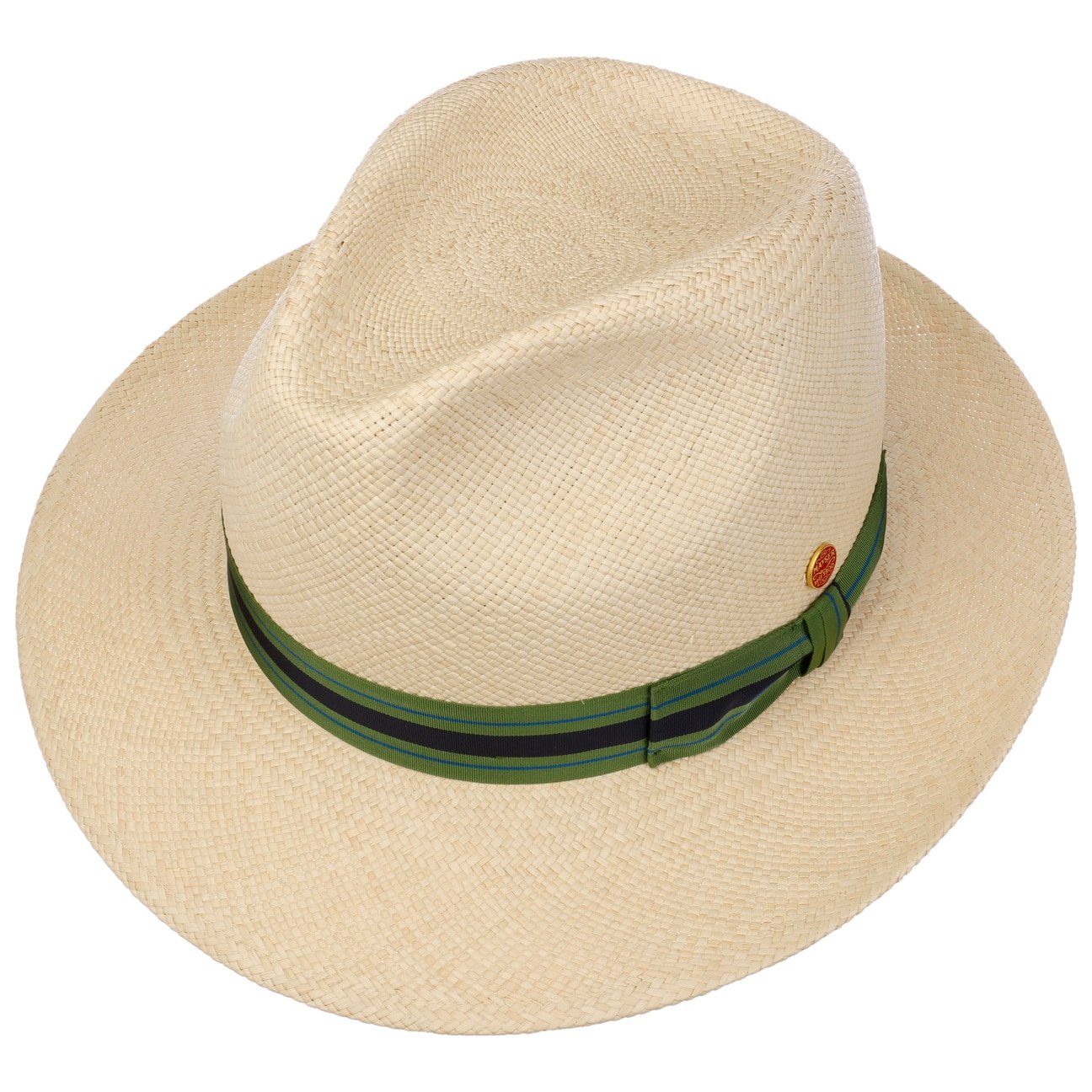 Albenga Green Stripes Panamahoed natur-grün 2