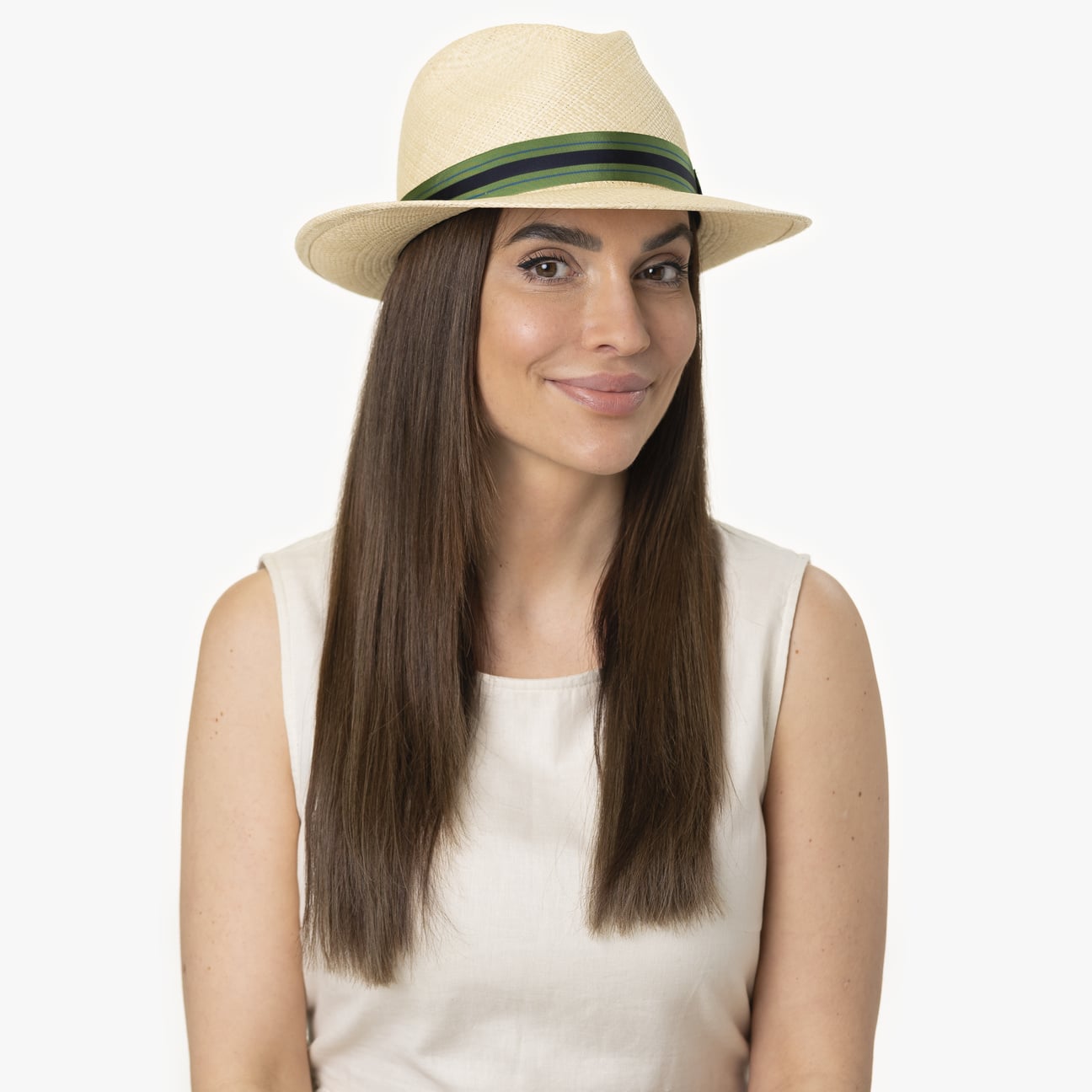 Chapeau Panama Rayures Vertes Albenga Modell 1