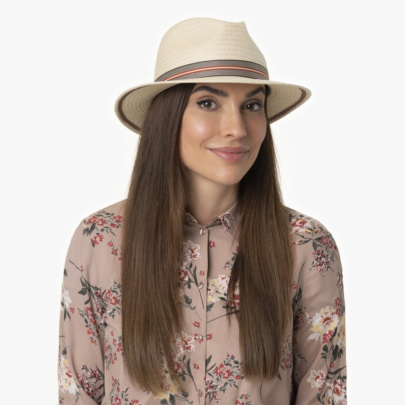 Mathis Striped Band Straw Hat Modell 1