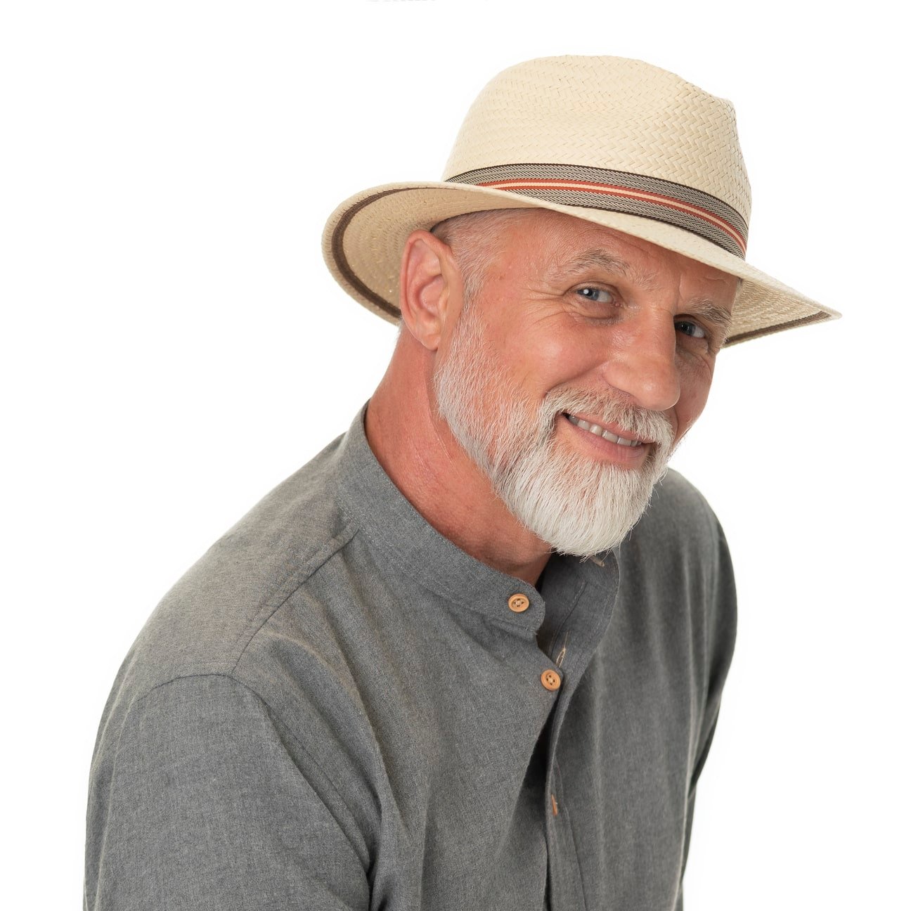 Mathis Striped Band Straw Hat Modell 2