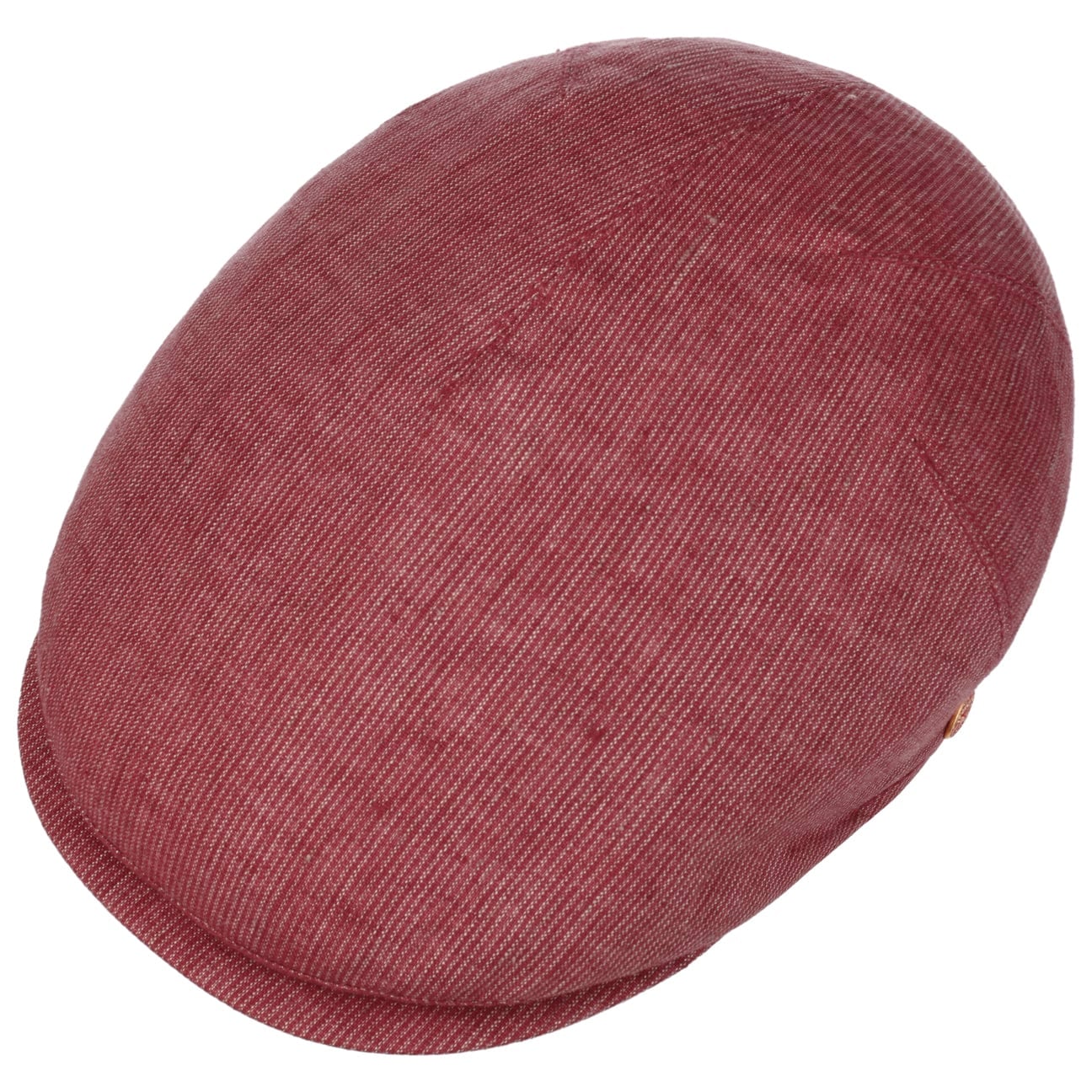 Sidney Leinen Stripes Flat Cap rot 11