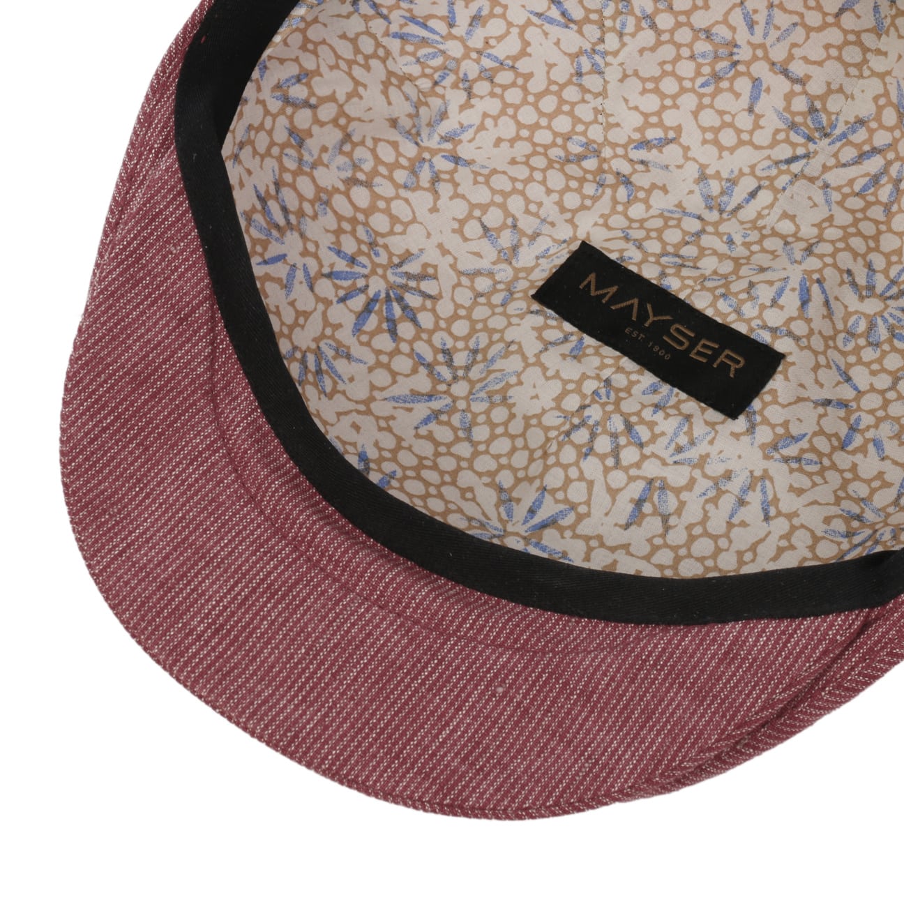 Sidney Leinen Stripes Flatcap rot 12