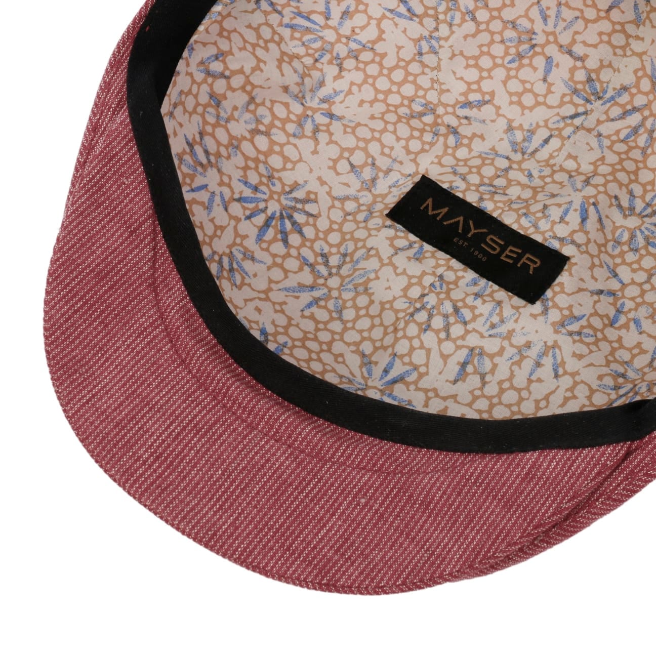 Sidney Leinen Stripes Flat Cap rot 12