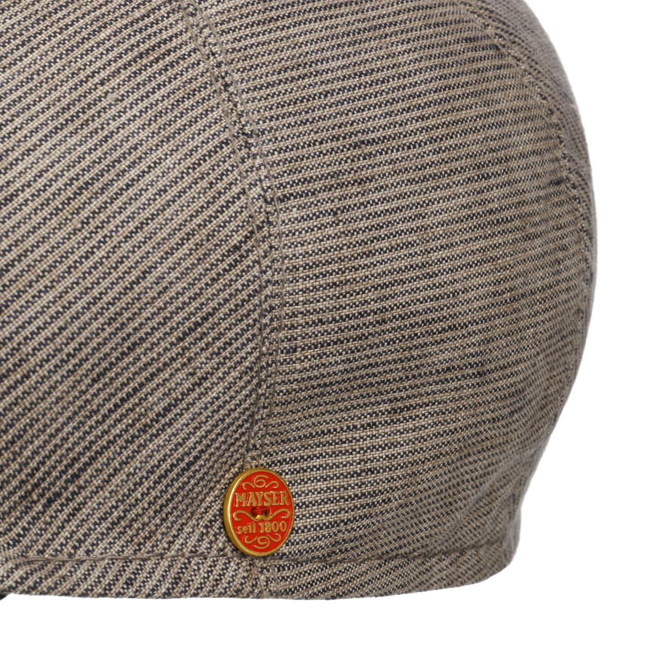 Sidney Leinen Stripes Flat Cap beige 5