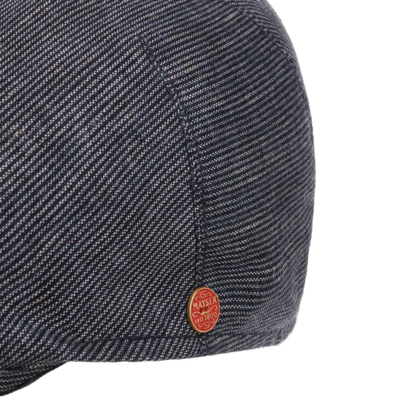 Sidney Leinen Stripes Flat Cap blau 9