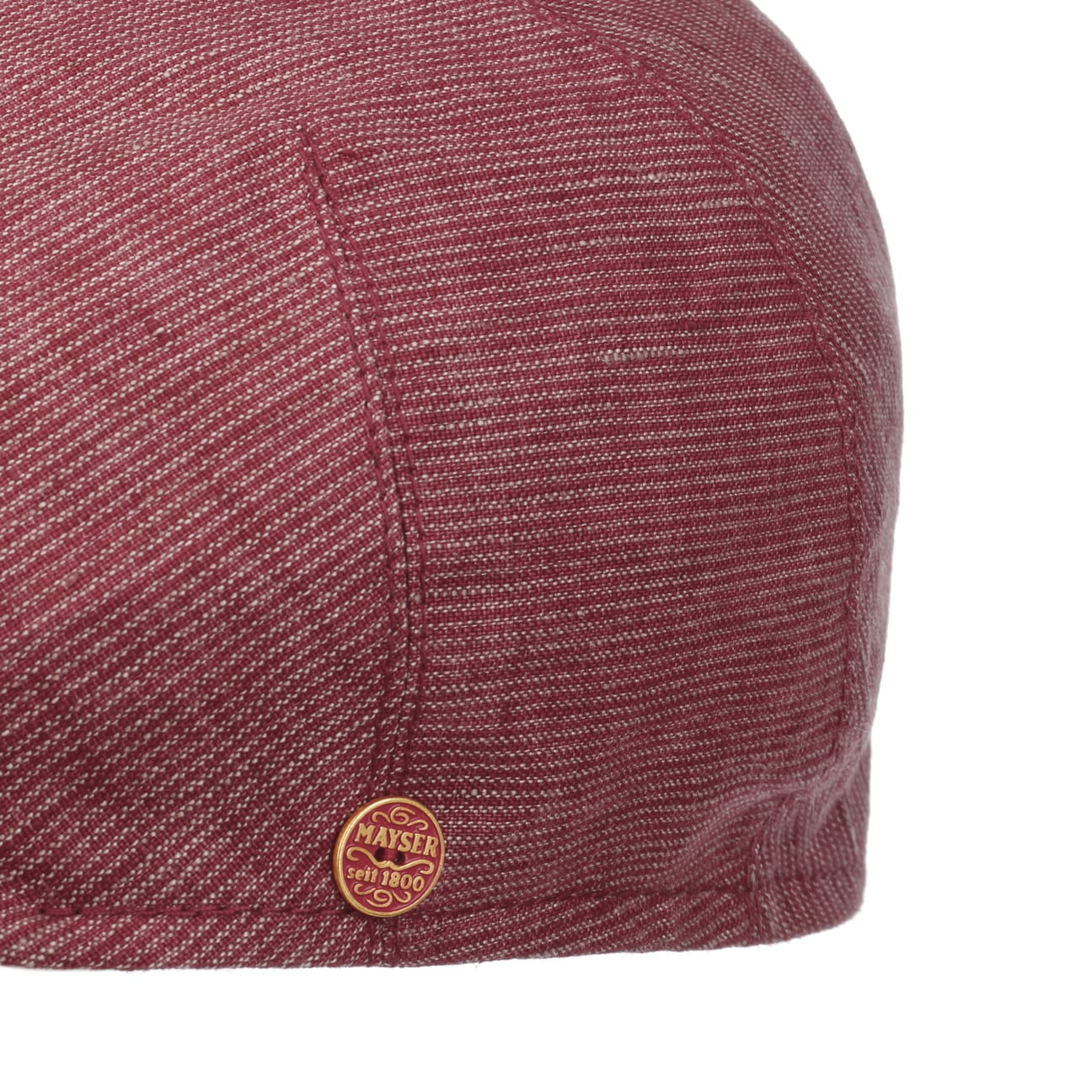 Sidney Leinen Stripes Flatcap rot 13