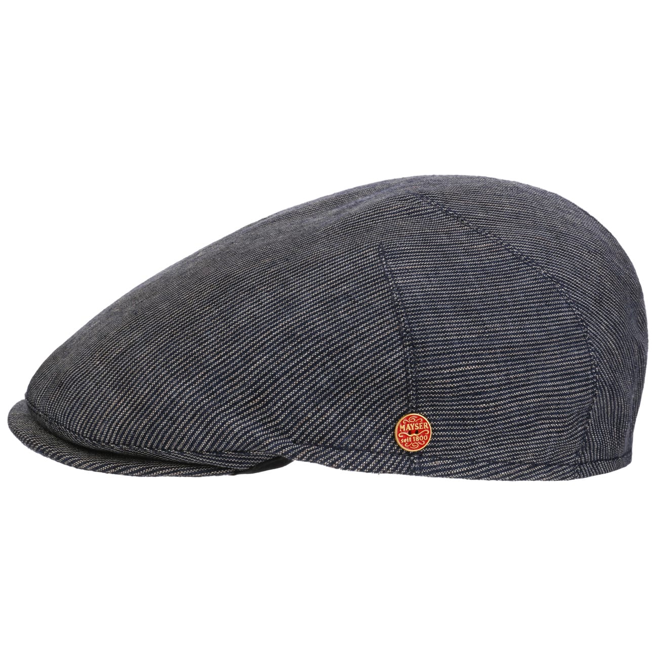 Sidney Leinen Stripes Flatcap blau 6