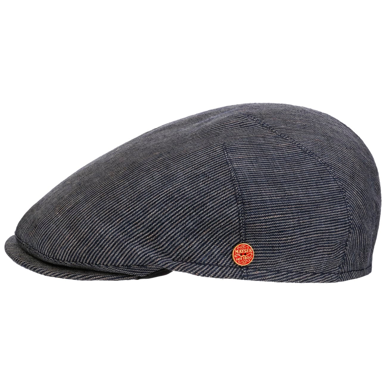 Sidney Leinen Stripes Flat Cap blau 6