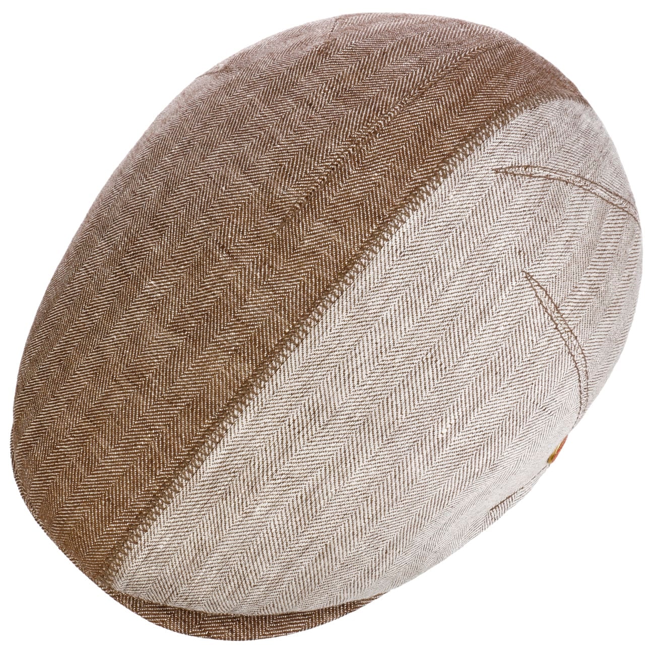Jasper Twotone Flat Cap i Lin braun 7