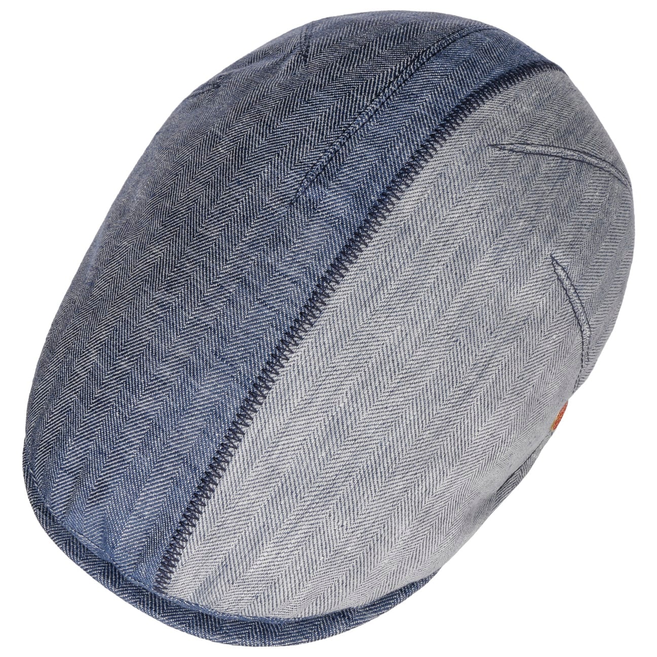 Jasper Twotone Flat Cap i Lin blau 3