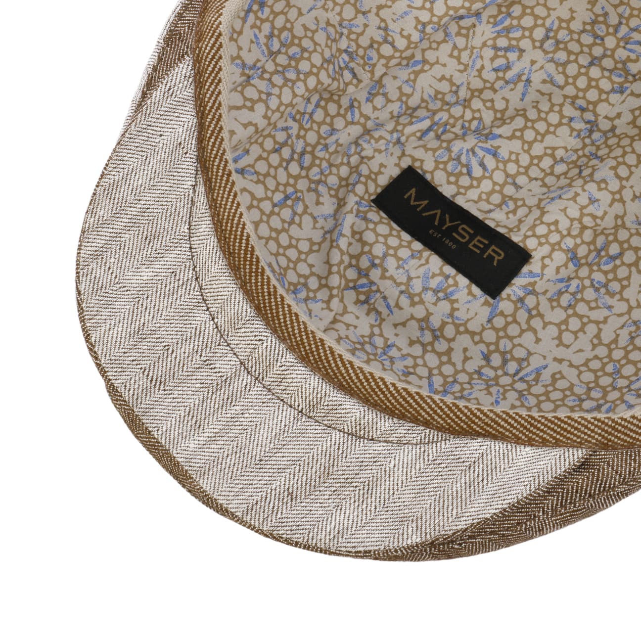 Jasper Twotone Flat Cap i Lin braun 8