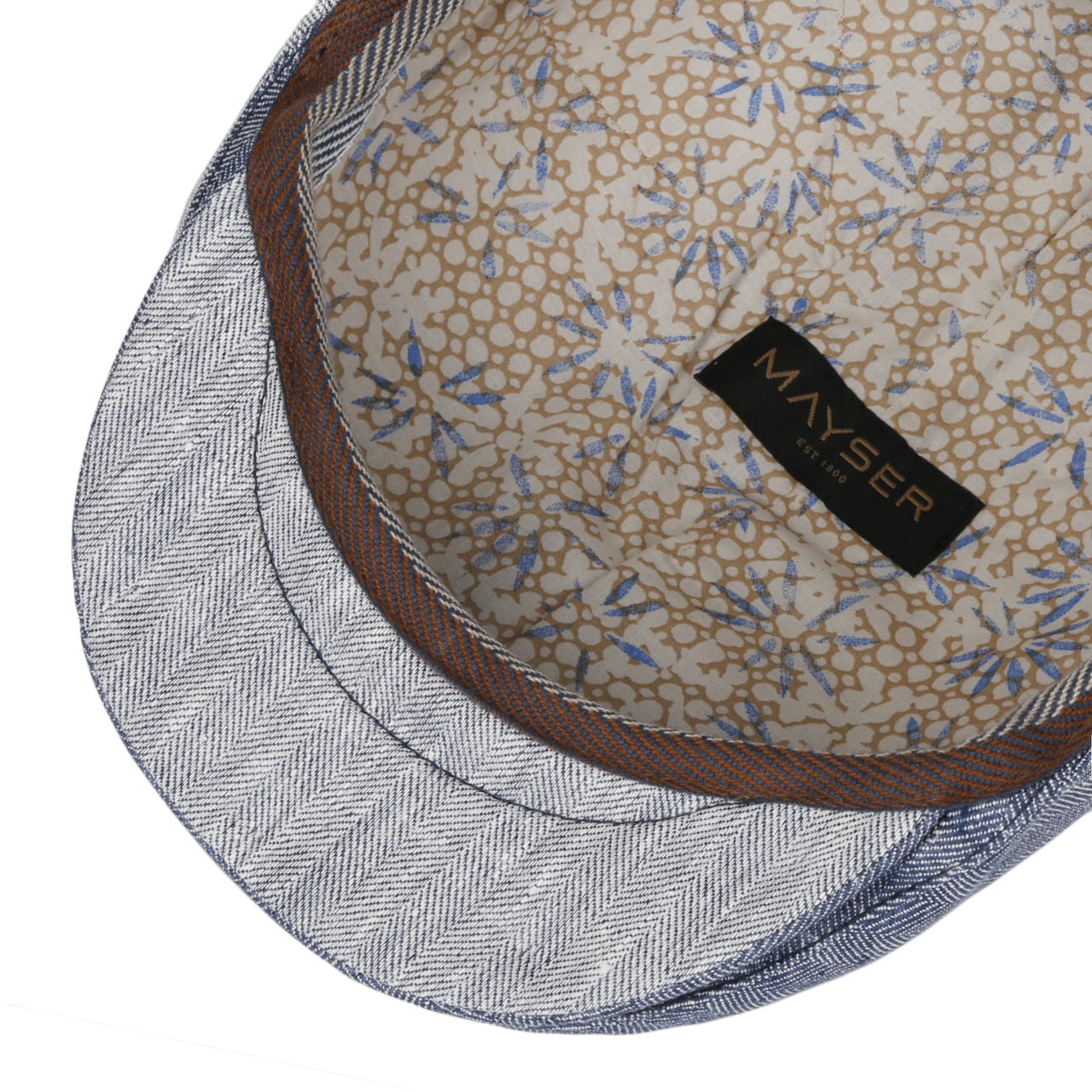 Jasper Twotone Flat Cap i Lin blau 4