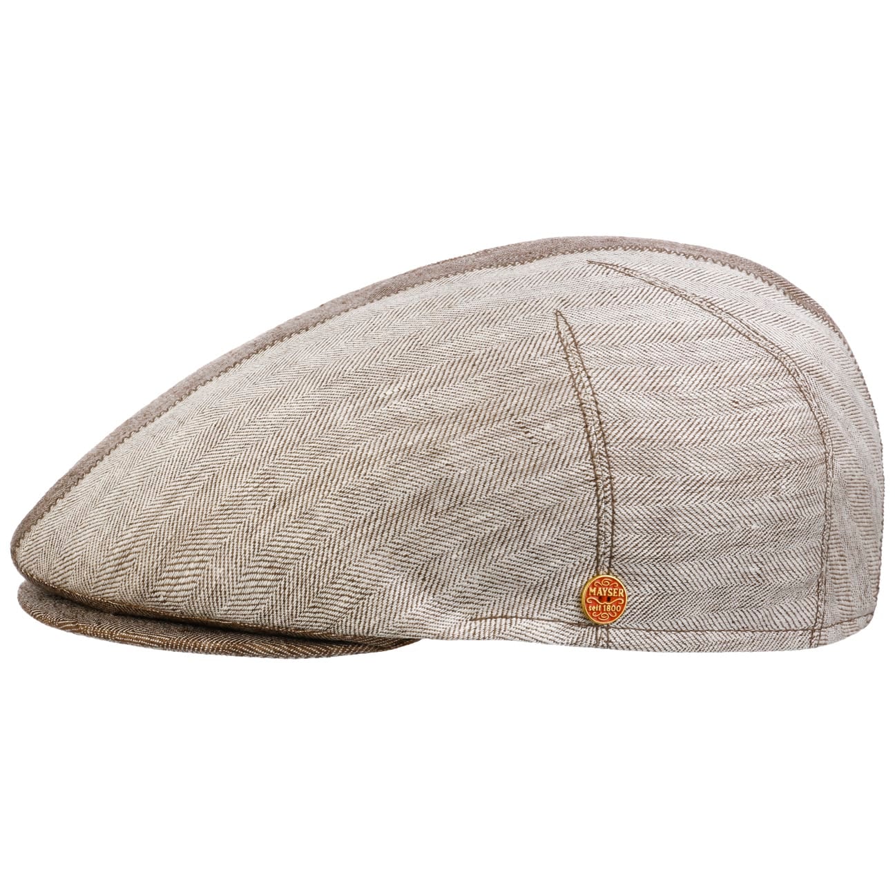 Jasper Twotone Flat Cap i Lin braun 6