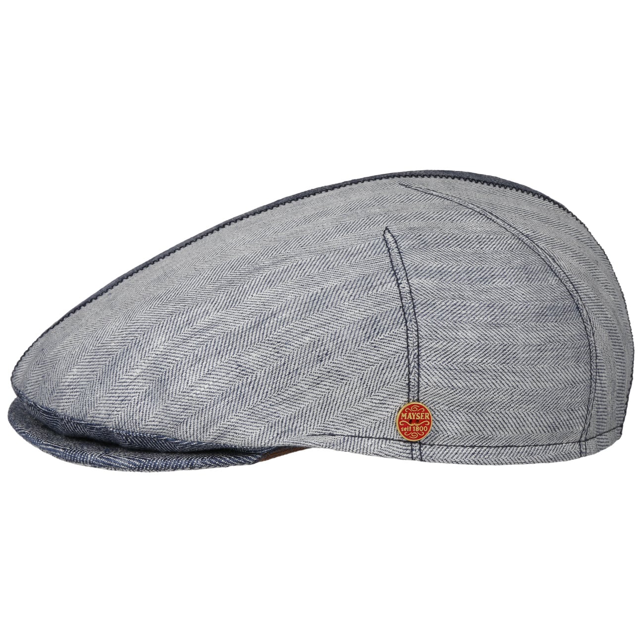 Jasper Twotone Flat Cap i Lin blau 2