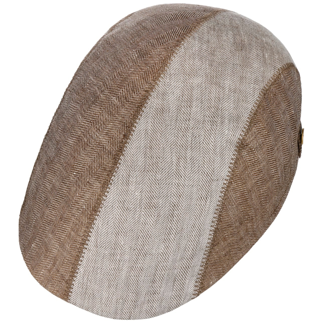 Prince Twotone Flat Cap i Lin braun 7