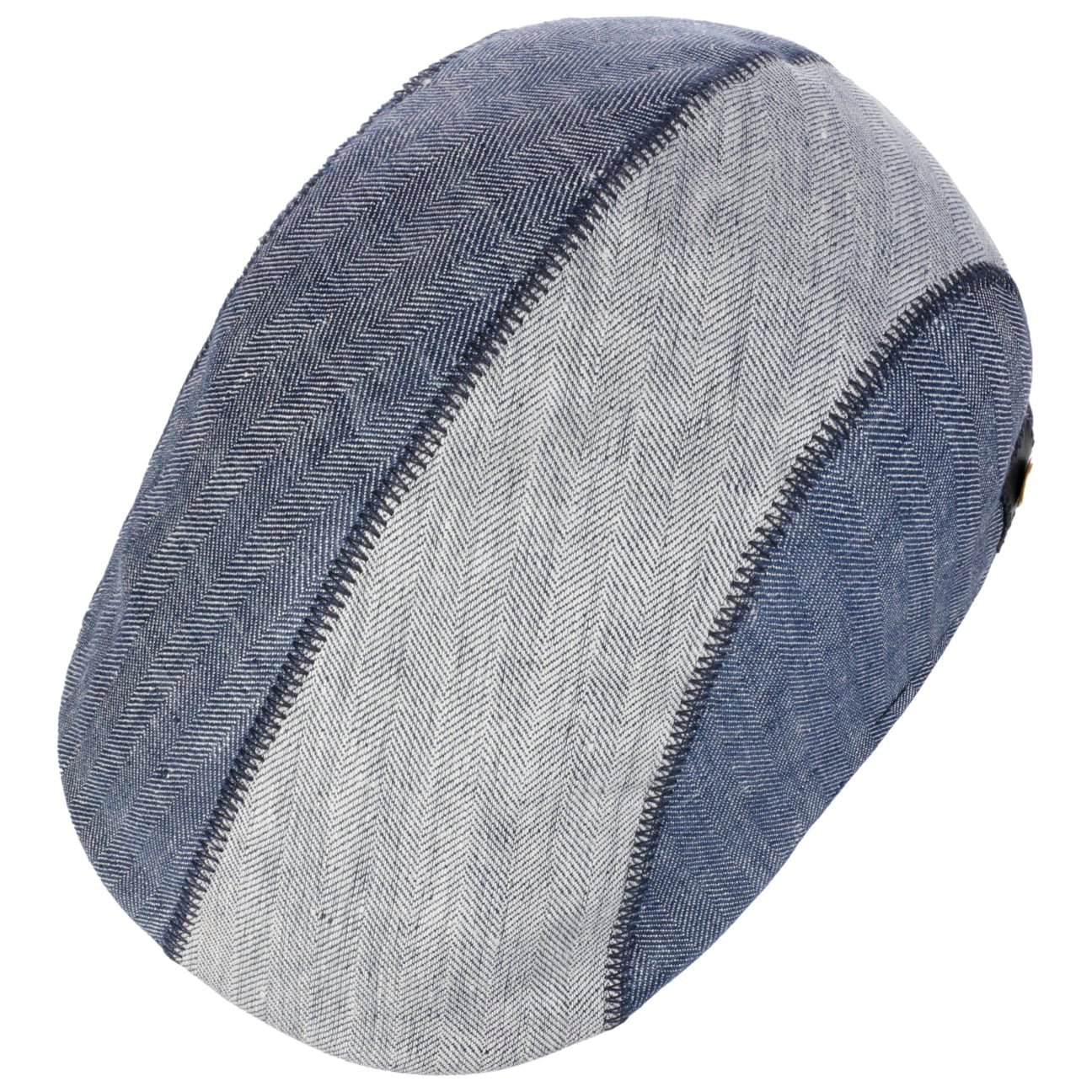 Prince Twotone Flat Cap i Lin blau 3