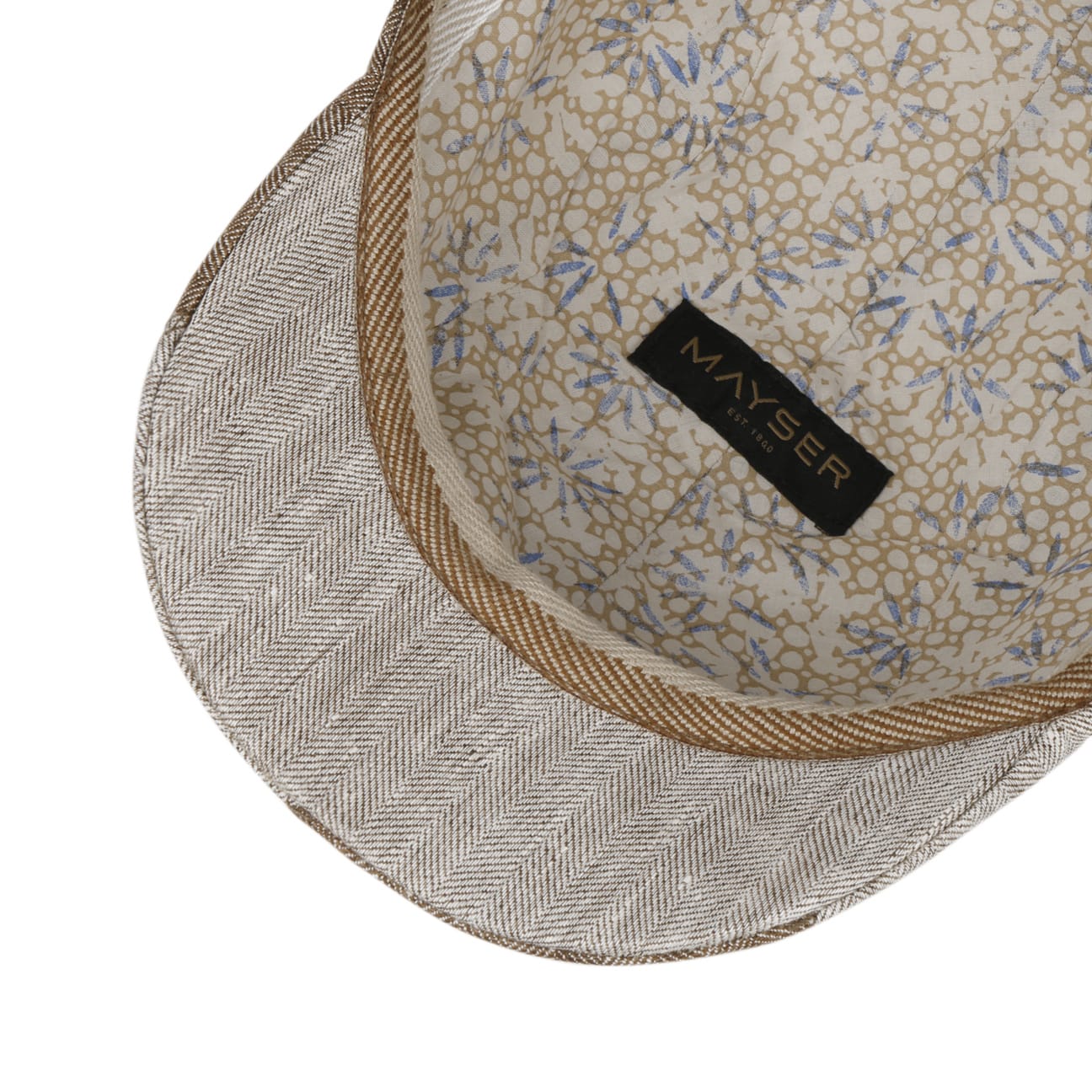 Prince Twotone Flat Cap i Lin braun 8