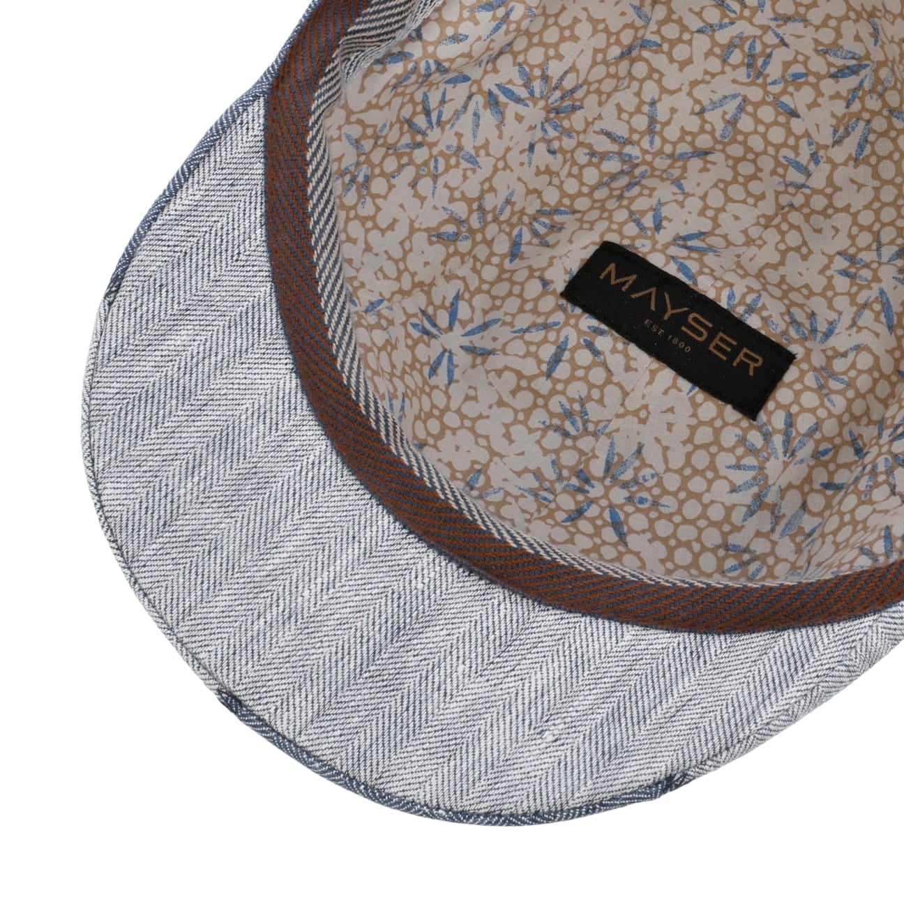 Prince Twotone Flat Cap i Lin blau 4