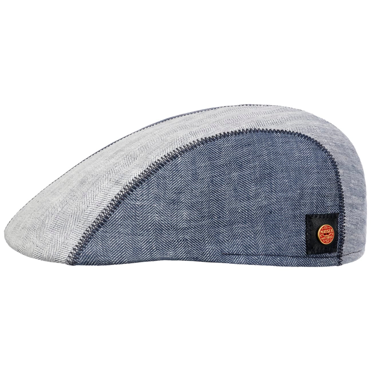 Prince Twotone Flat Cap i Lin blau 2