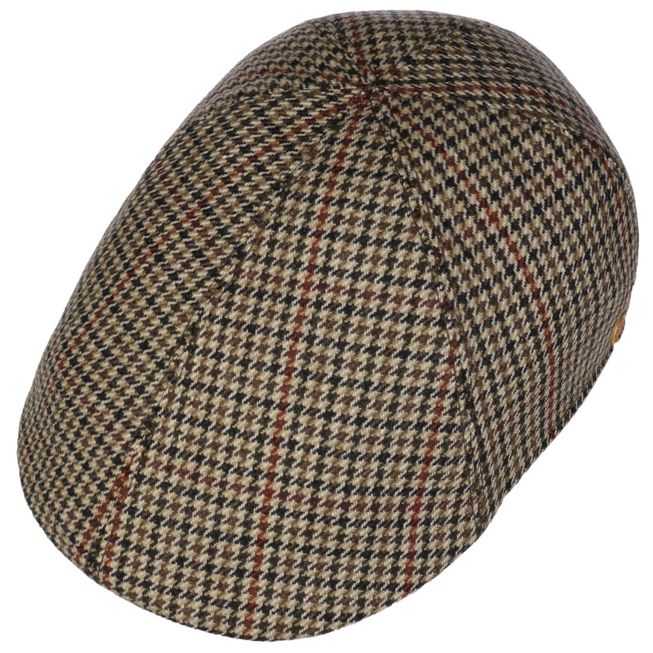 Paddy Casual Houndstooth Flat Cap braun 3