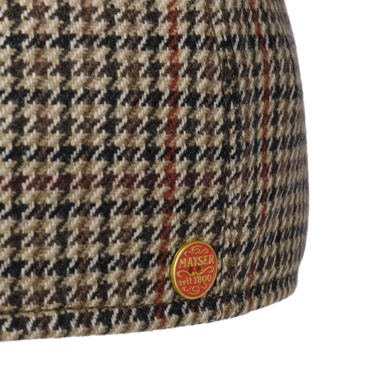 Paddy Casual Houndstooth Flat Cap braun 5