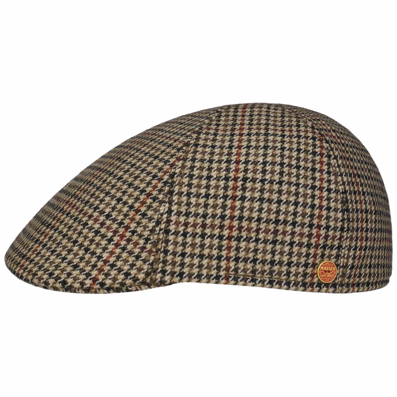 Paddy Casual Houndstooth Flat Cap braun 2