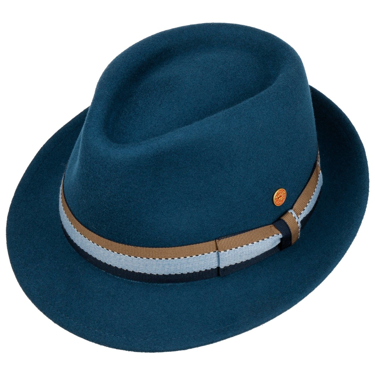Chapeau trilby en laine Troy Volga blau 3