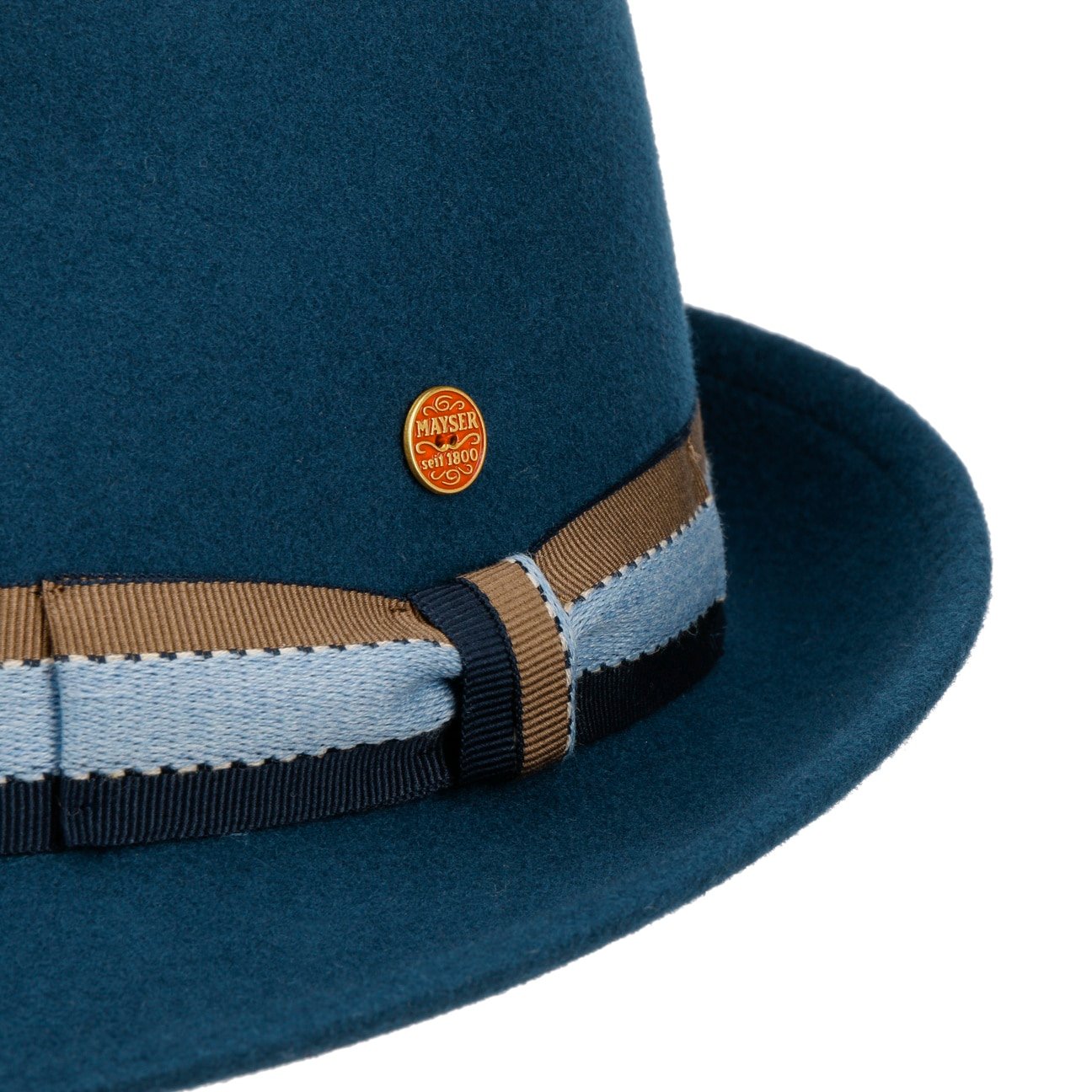 Chapeau trilby en laine Troy Volga blau 5