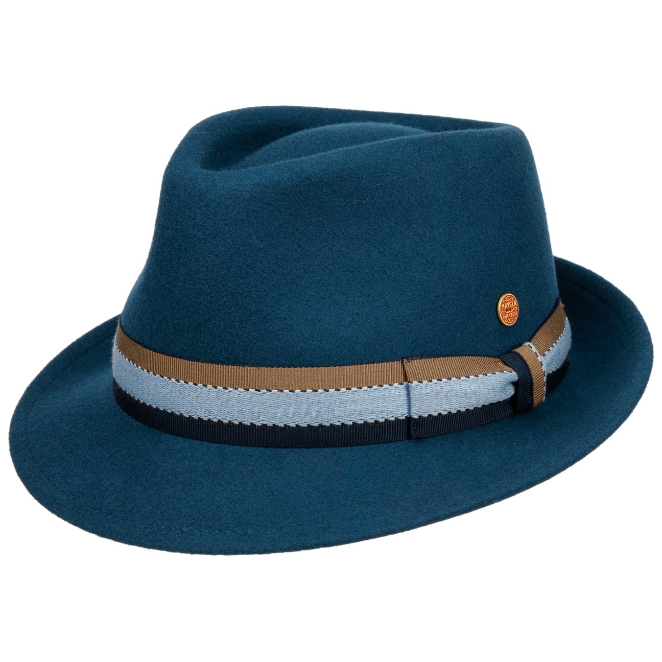 Troy Wolga Trilby Ullhatt blau 2
