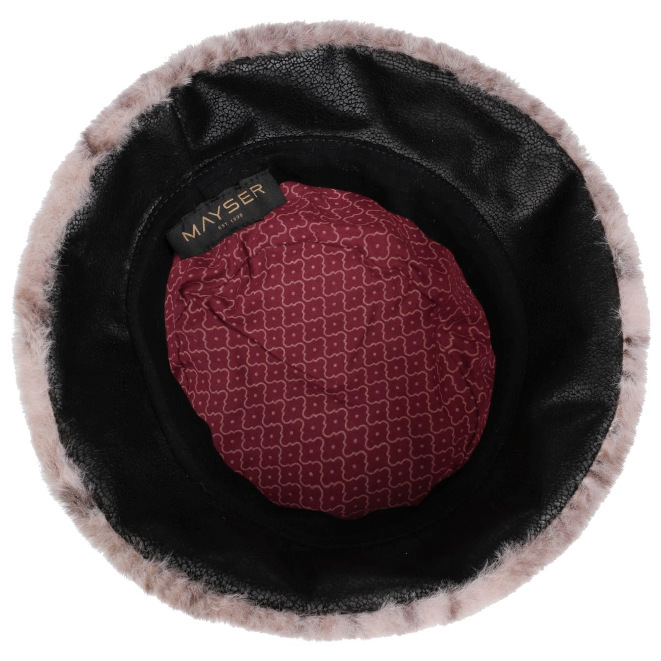 Ella Rose Bucket Fake Fur Stoffhut rosa 4