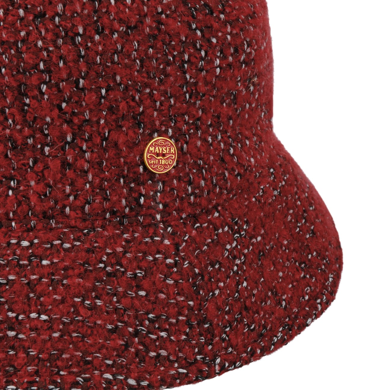 Julie Boucle Bucket Damehatt dunkelrot 9