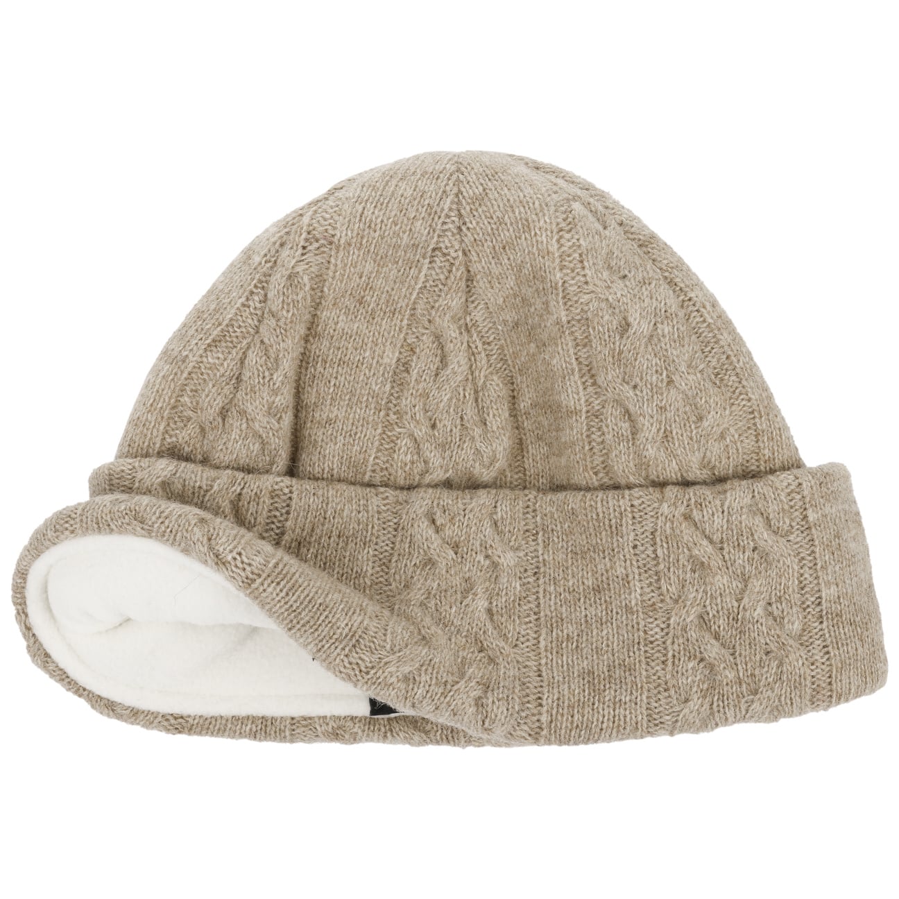 Joyce Zopfstrick Beanie beige 2