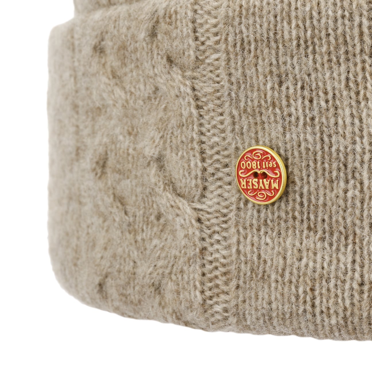Joyce Zopfstrick Beanie beige 3