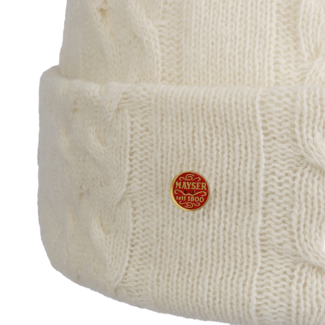 Joyce Zopfstrick Beanie cremeweiß 6