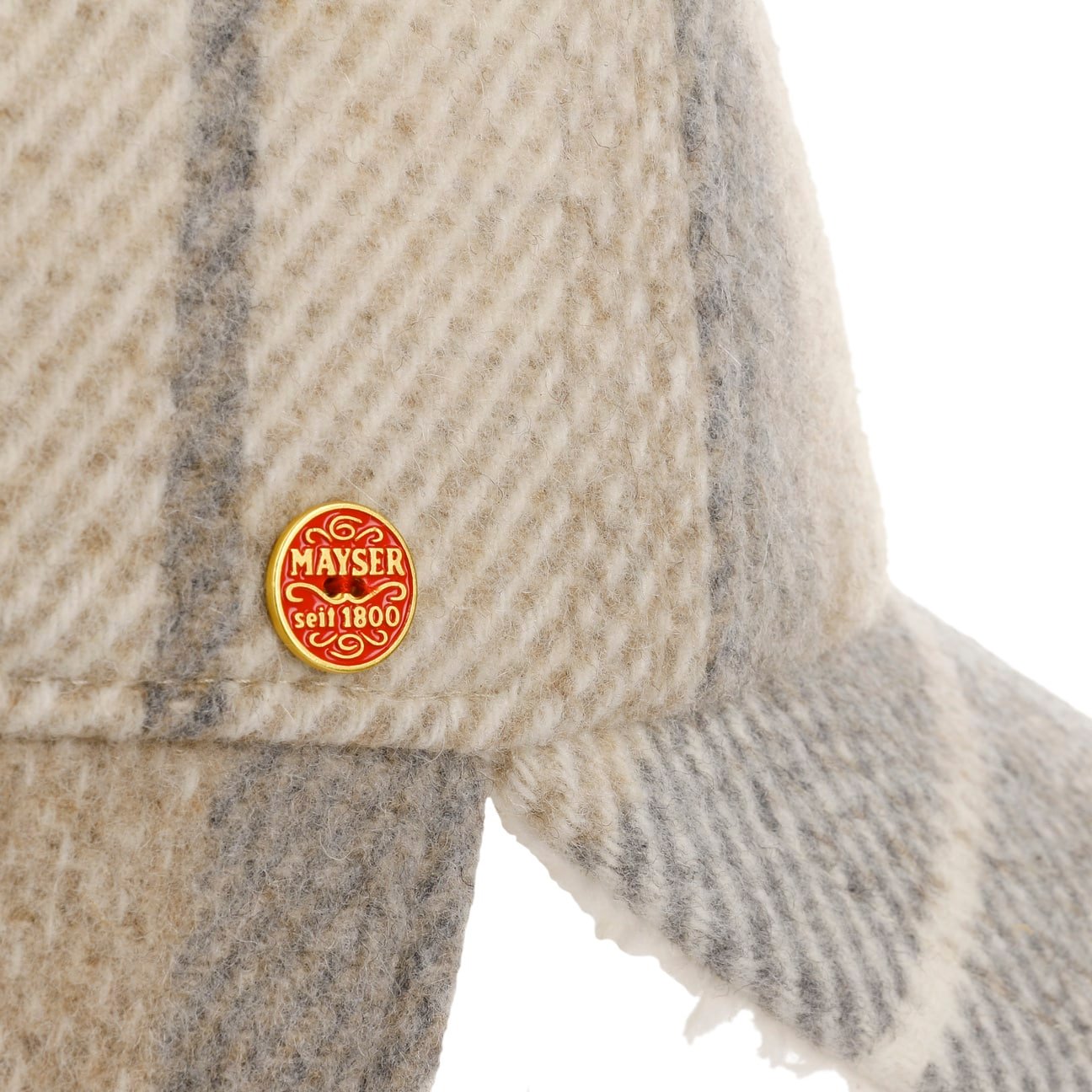 Casquette à carreaux Taja avec oreillettes beige-grau 7