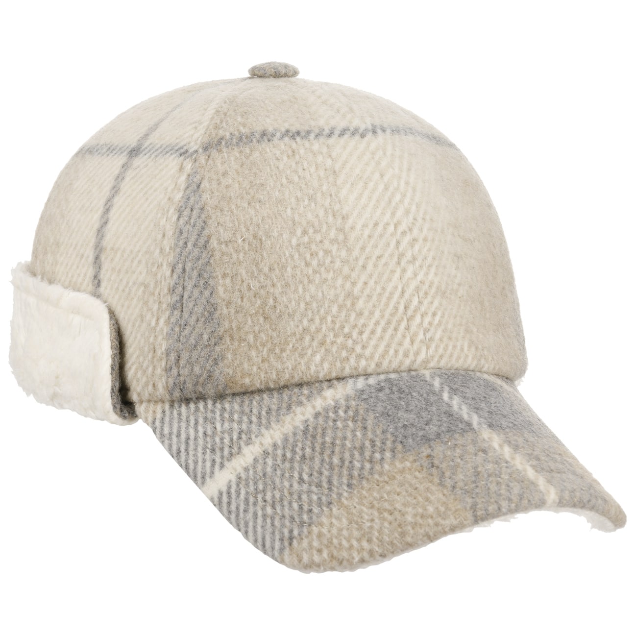 Casquette à carreaux Taja avec oreillettes beige-grau 9