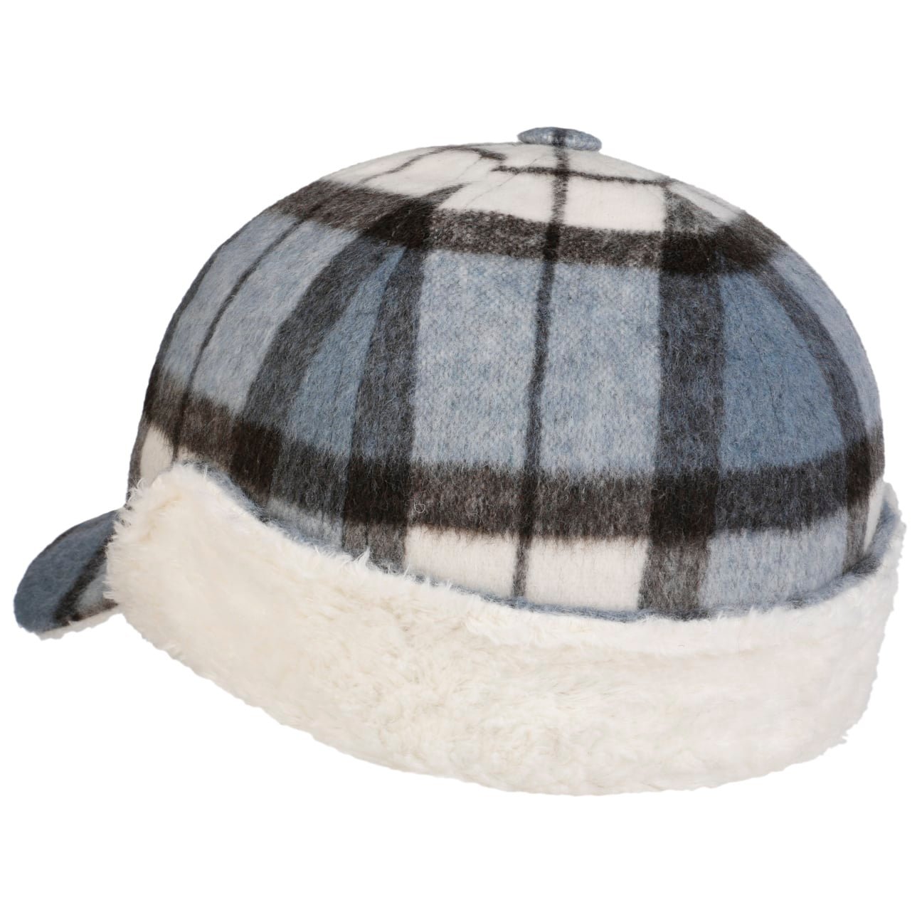 Casquette à carreaux Taja avec oreillettes schwarz-blau 17