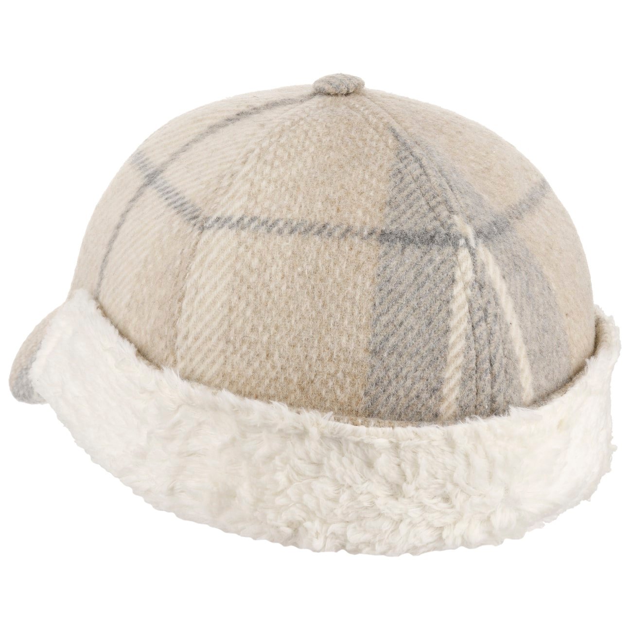 Casquette à carreaux Taja avec oreillettes beige-grau 10