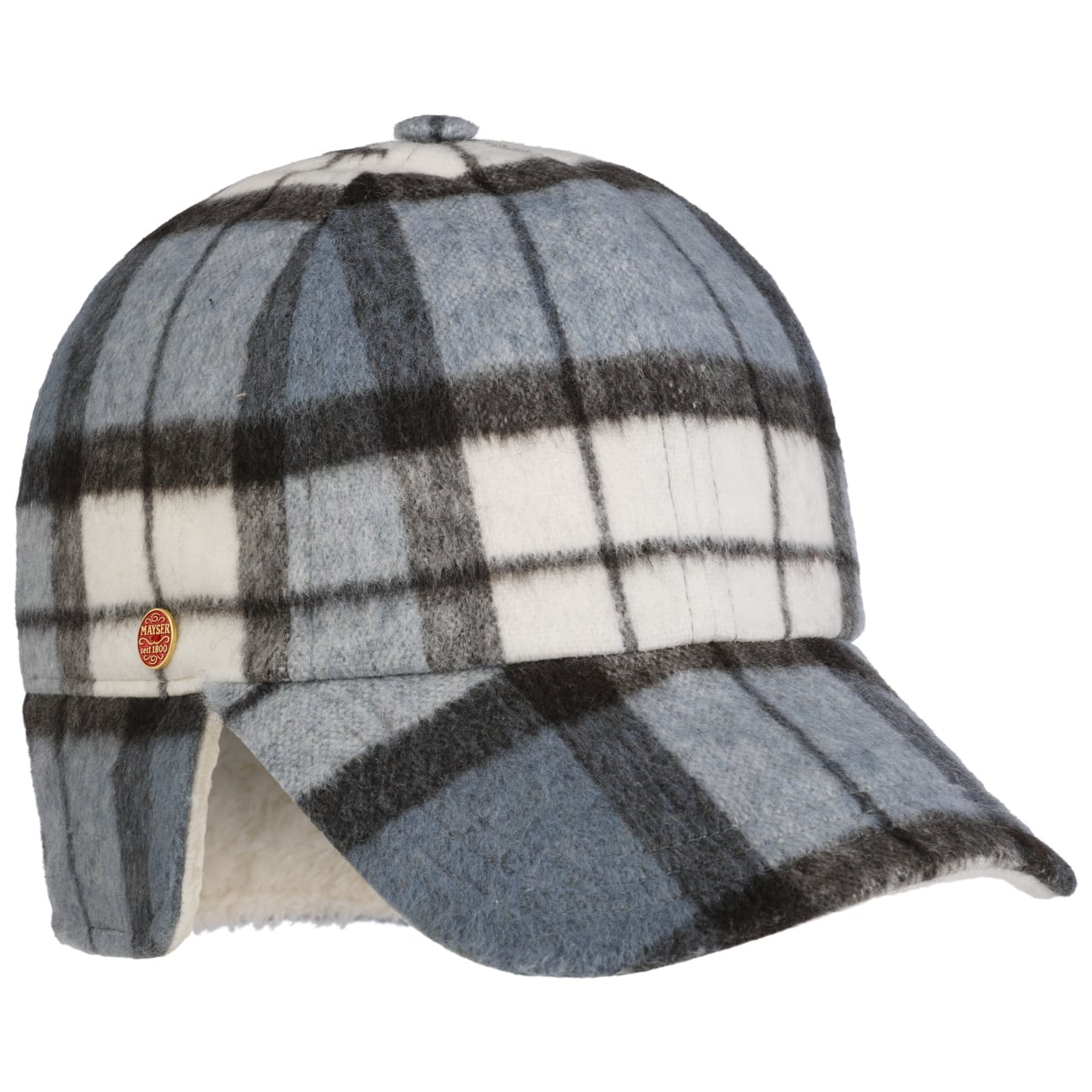 Casquette à carreaux Taja avec oreillettes schwarz-blau 11
