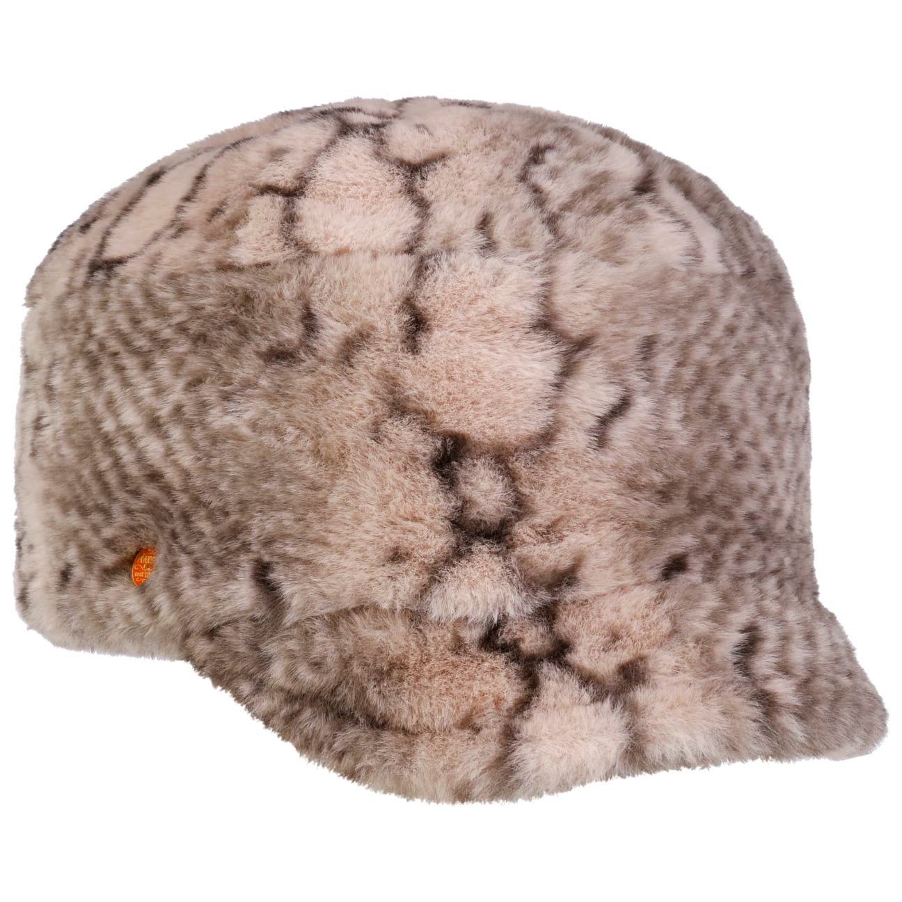 Fijara Newsboy Cap i Fuskepels rosa 2