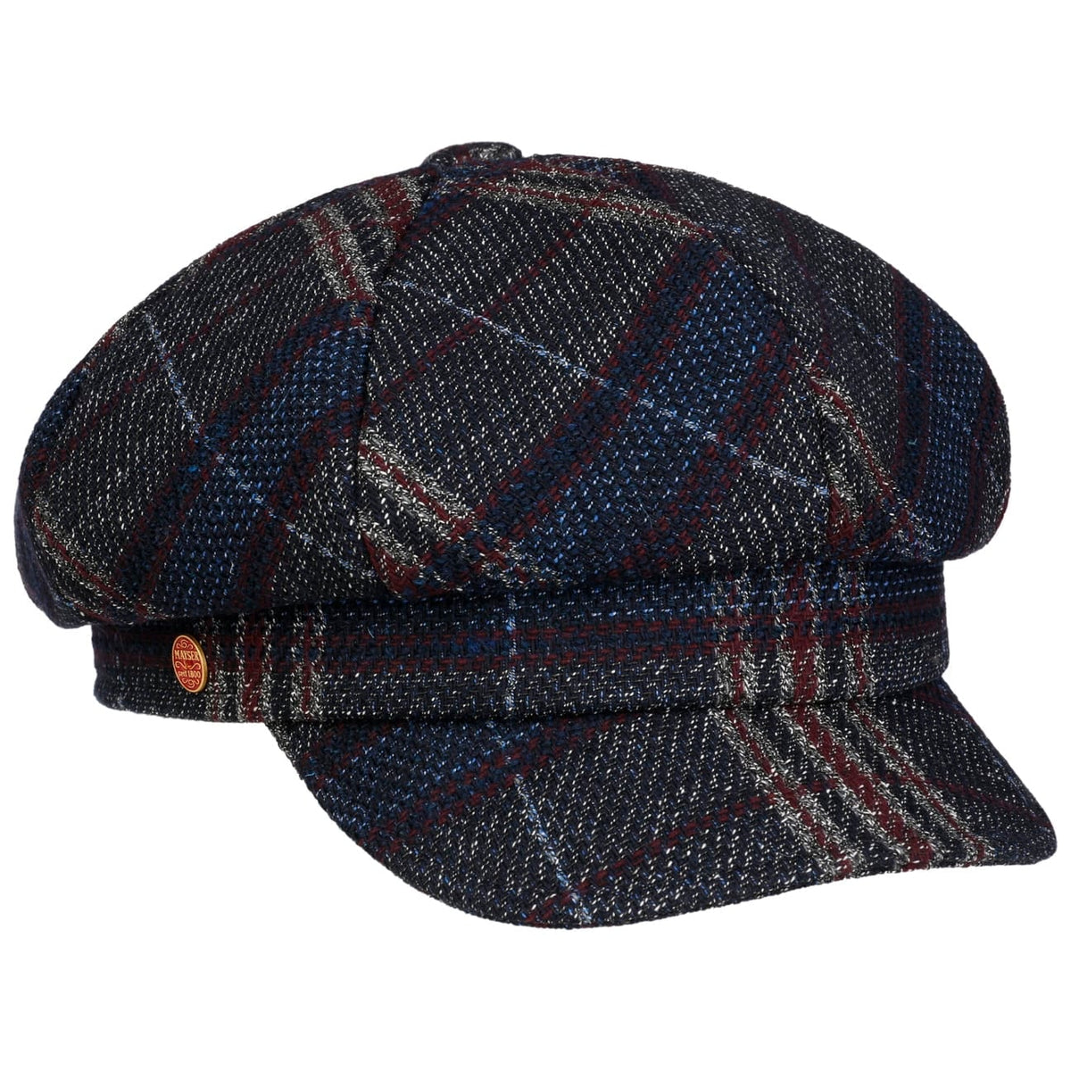 Cia Plaid Newsboy Cap blau 2