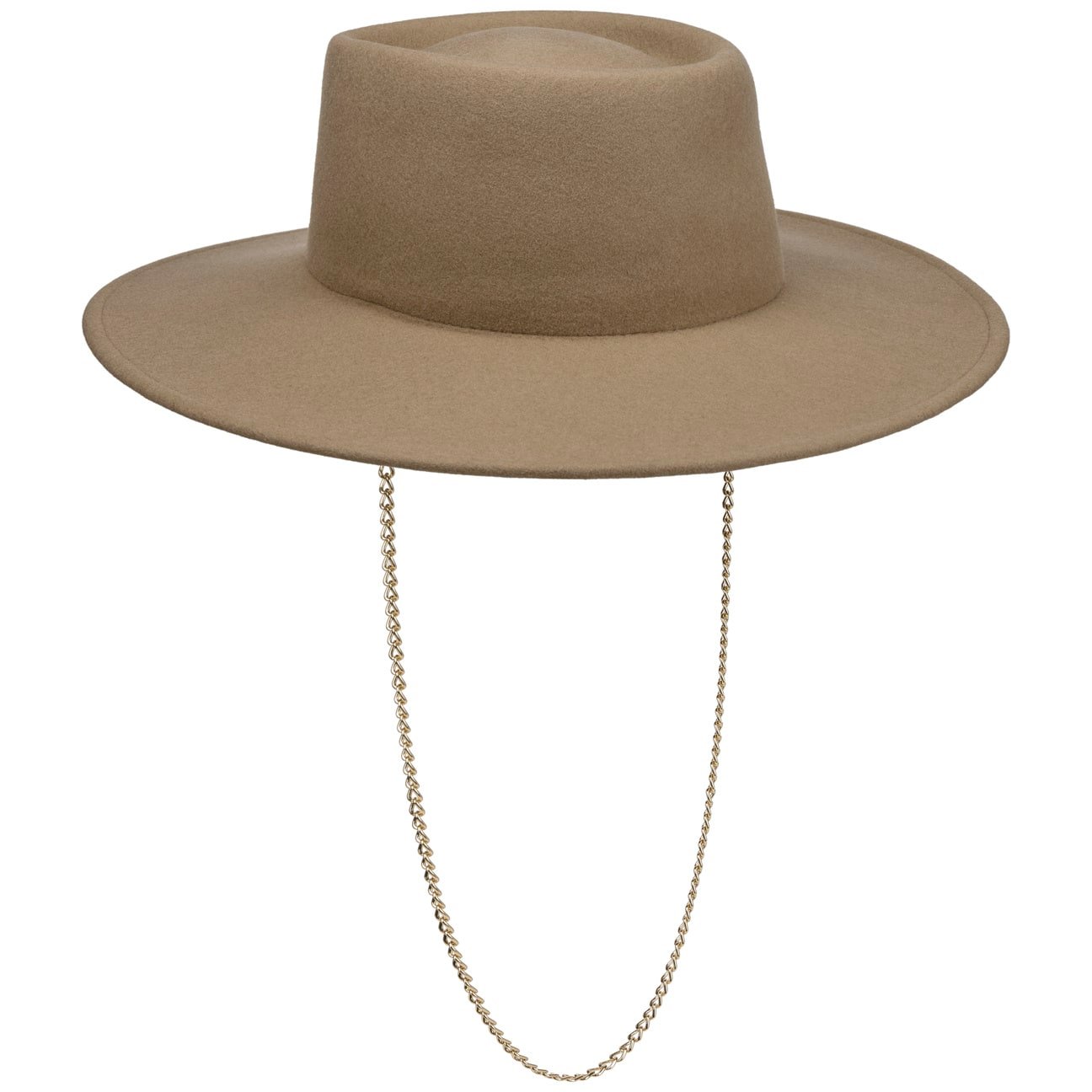 Soft Wool Ladies' Hat With Chin Strap beige 3