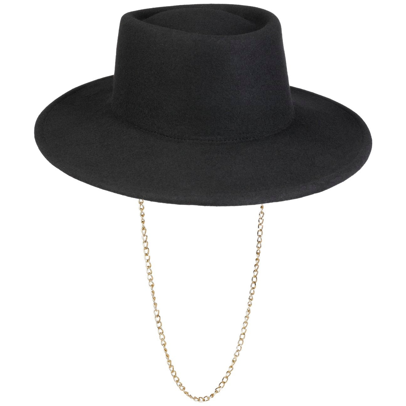Soft Wool Ladies' Hat With Chin Strap schwarz 8