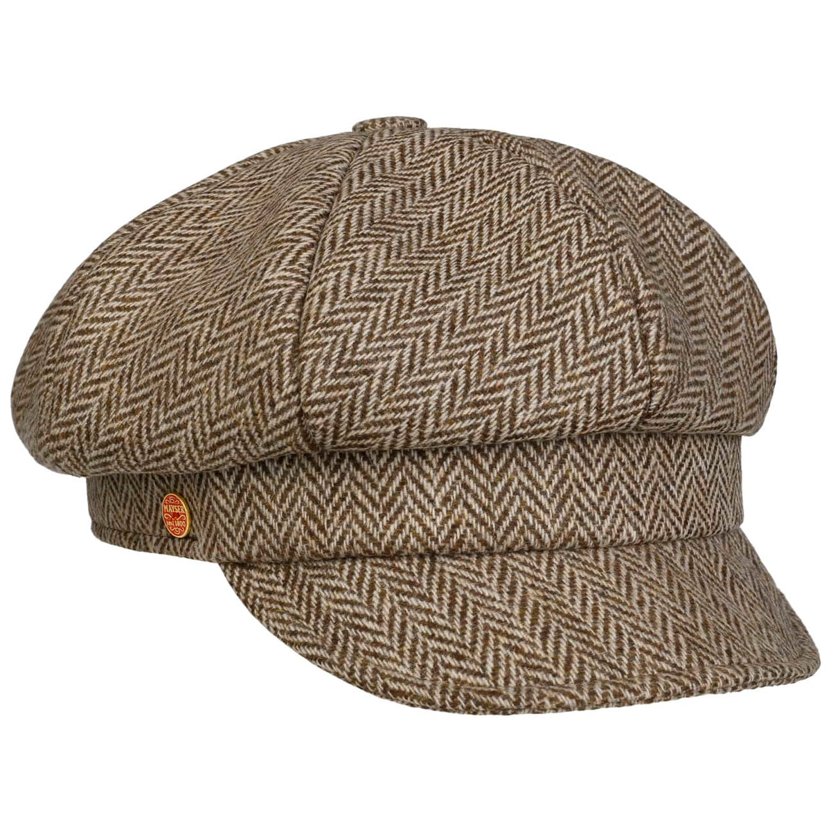 Cia Herringbone Newsboy Cap beige 2