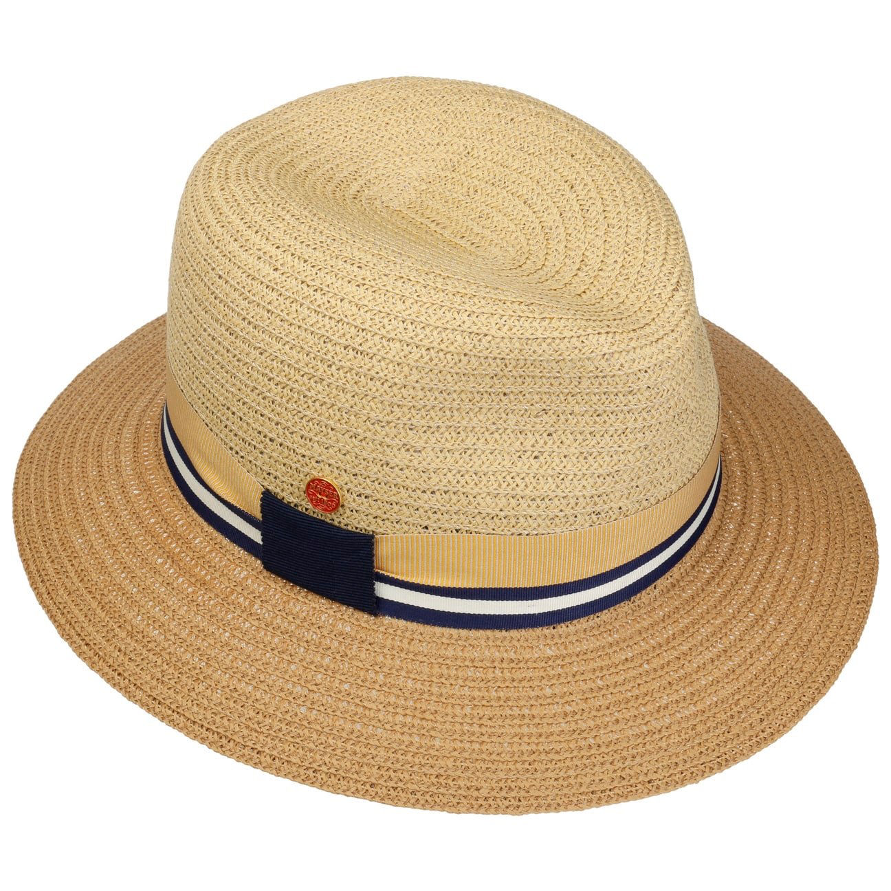 Chapeau de paille de voyageur bicolore Nane beige 3